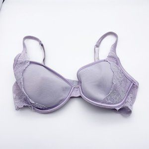 Victoria's Secret Angels Woman's Sz 34D Purple Lace Lined Demi Cup Bra‎